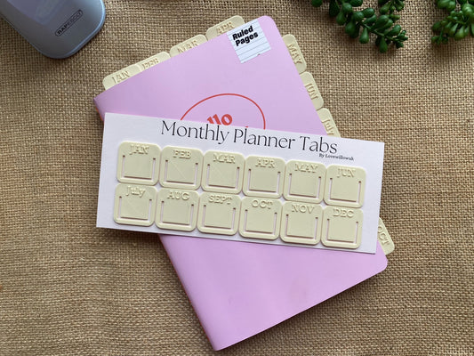 Cream Monthly Planner Tabs